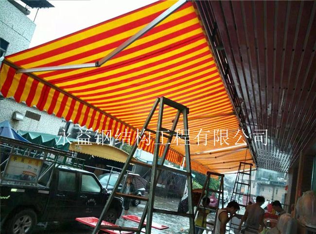 东莞定制推拉雨棚仓库推拉蓬大型物流移动推拉棚排档推拉篷户外帐篷 曲臂遮阳篷